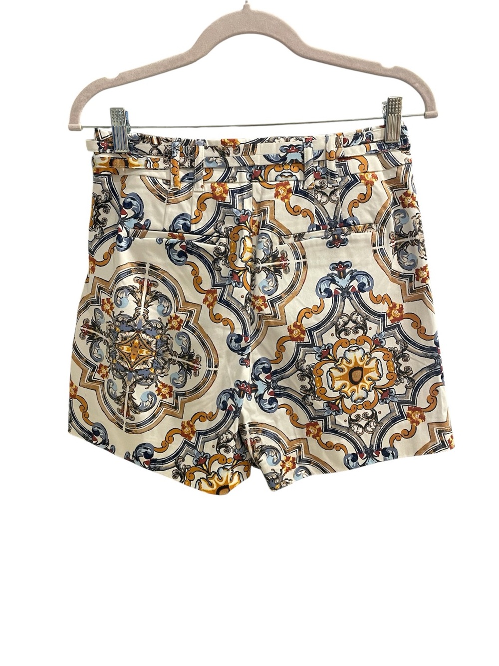 WHBM Printed Tie Waist Shorts Size 4 Mediterranean Resort Style NWT - Picture 6 of 10